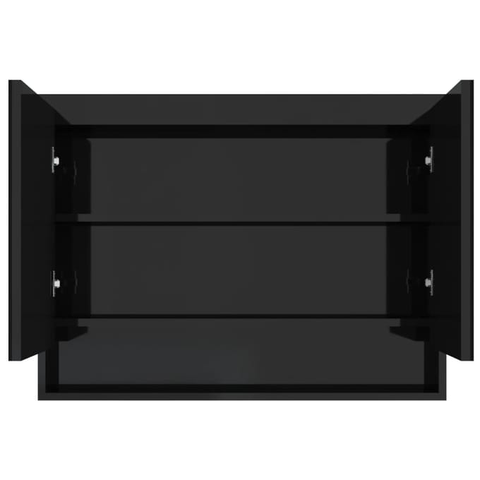vidaXL - Badkamerkast - met - spiegel - 80x15x60 - cm - MDF - glanzend - zwart
