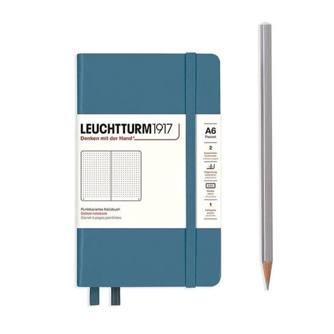 Leuchtturm notitieboek pocket 9x15cm dots stone blue A6 formaat - Notebook - 4004117610721