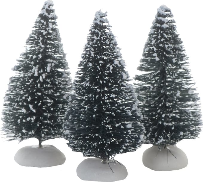 Dickensville - Besneeuwde Bomen 9cm - Set van 3