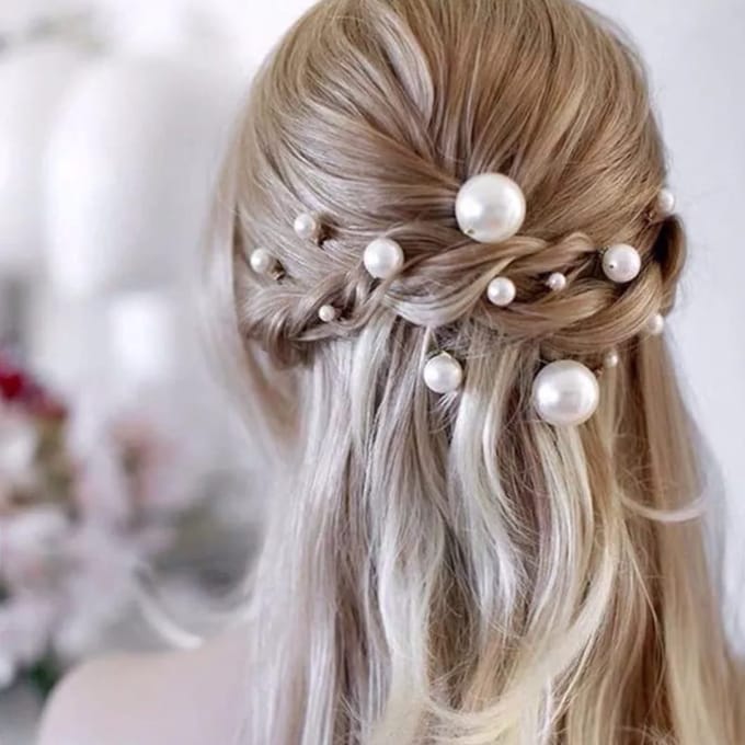 Haar in Stijl® Lulu 36 Parel Haarpinnen Zilver - Bruid Haaraccessoires