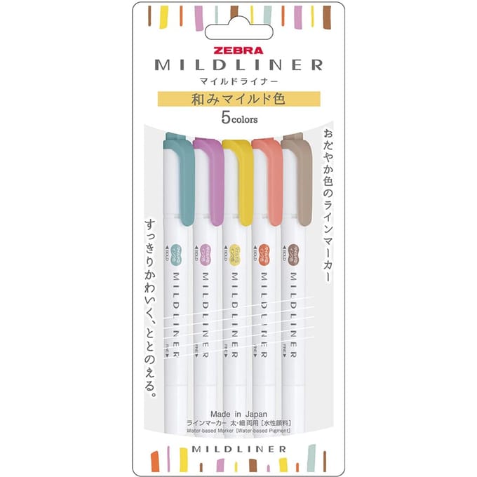 Zebra Mildliners Deep Warm Colors Set van 5
