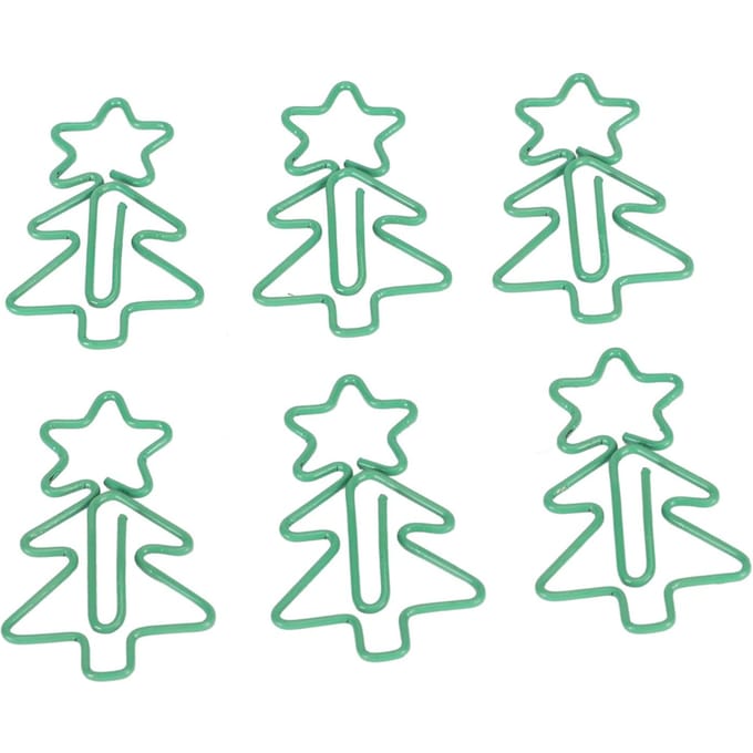 100 Stuks Fancy Paperclips Kerstboom Stijl Antislip Multifunctioneel Leuke Paperclips voor Thuis blue