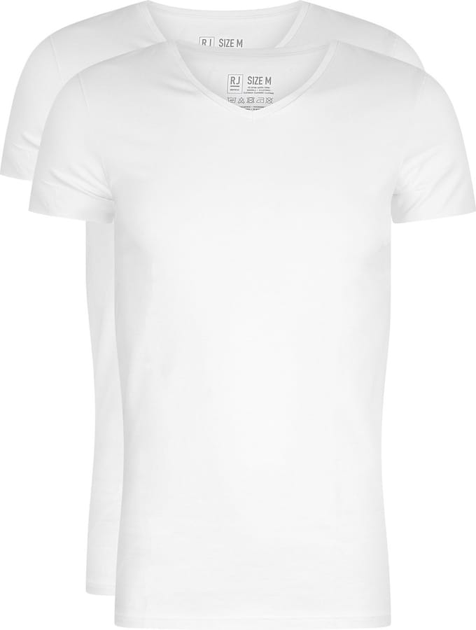RJ Everyday 2-Pack Den Bosch T-Shirt Regular V-Hals Wit L