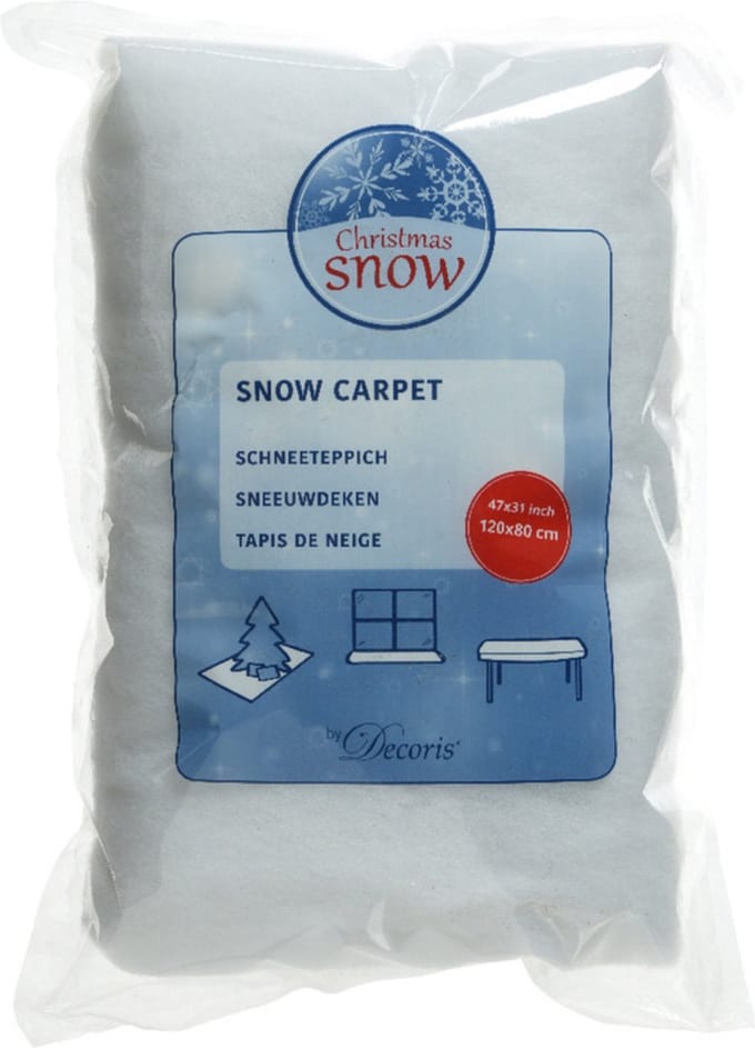 Decoris Decoris sneeuwdeken - wit - 120 x 80 cm - polyester - sneeuwtapijt - sneeuw achtergrond