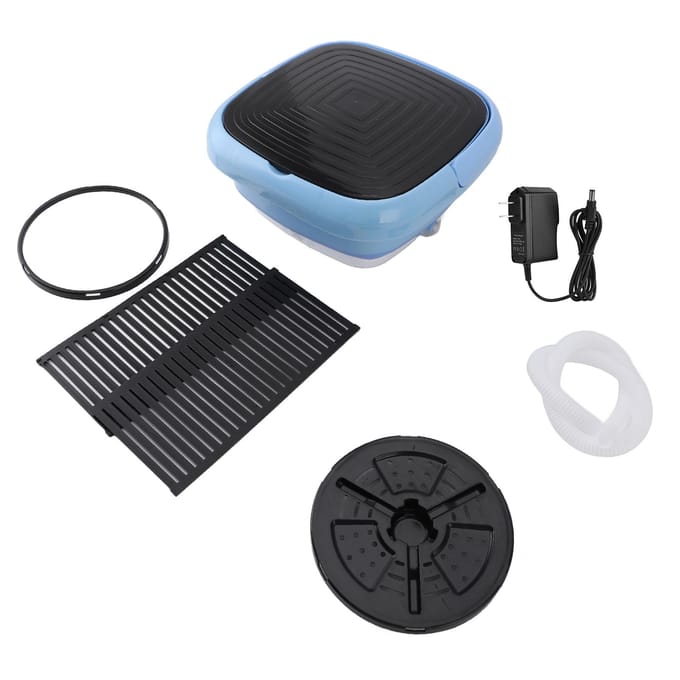 Lave-linge Portable Multifonctionnel Pliable pour Dortoir Voyage Maison Capacité 9L bleu