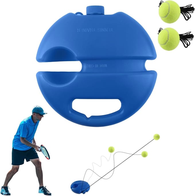 Tennistrainer Set om Zelf te Oefenen met 2 Ballen
