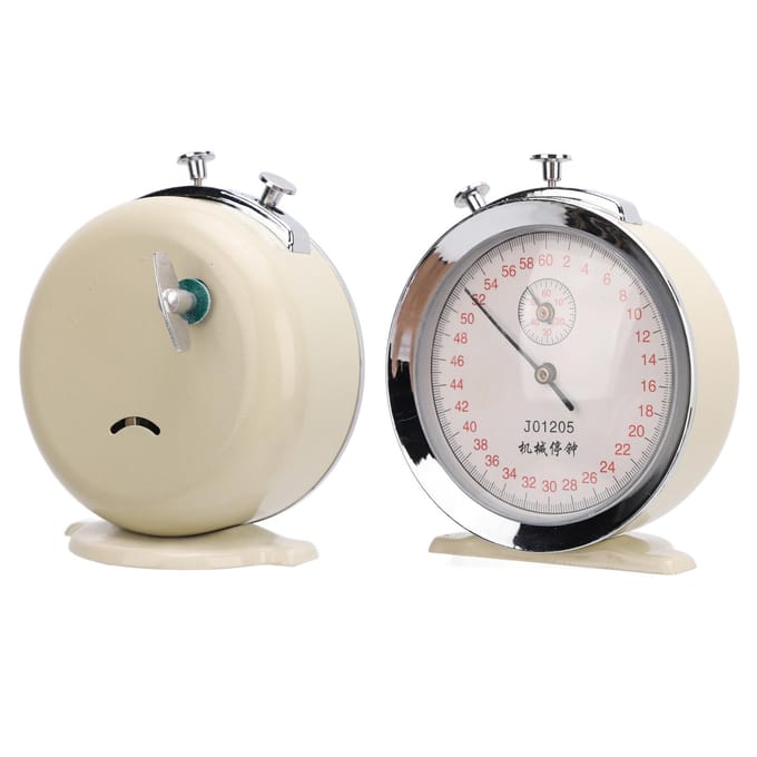 Mechanische Stopwatch Ronde Wijzerplaat 0.2s 60 Seconden Sporten Teltimer voor Fysische Experimenten Hardlopen gray