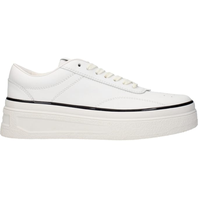 Jil Sander Witte Leren Platform Sneakers