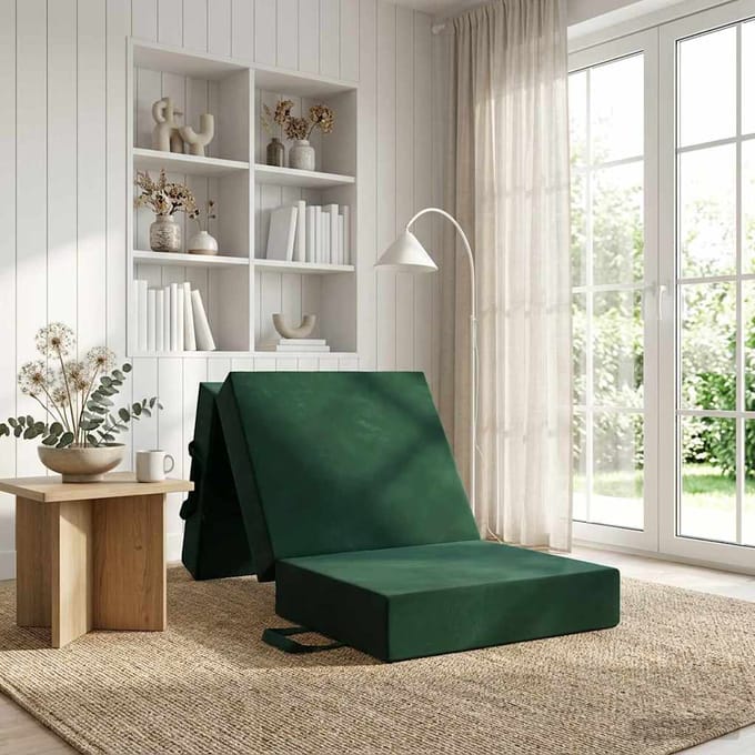 vidaXL - Vouwbare - Sofa - Bed - 75 - x - 63 - x - 45 - cm - Donkergroen