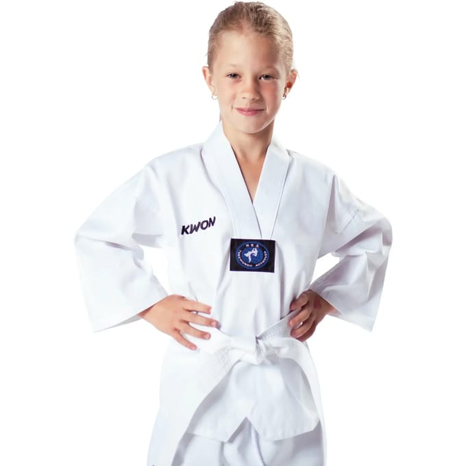 V-hals kimono jasje voor meisjes Kwon Clubline Weiß
