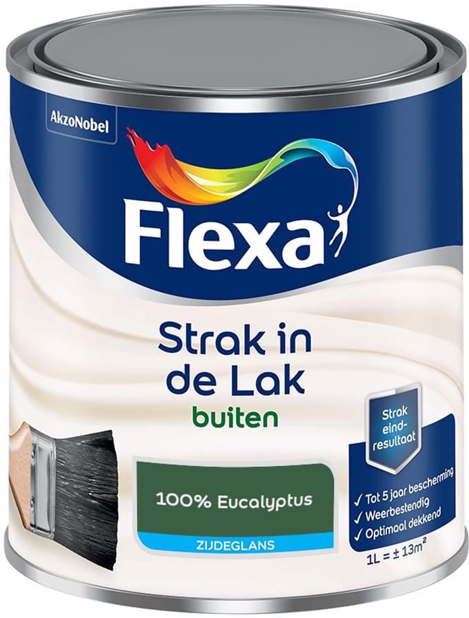 Flexa - Strak In De Lak Buitenlak Zijdeglans - 100% Eucalyptus - Mengverf - 1 L