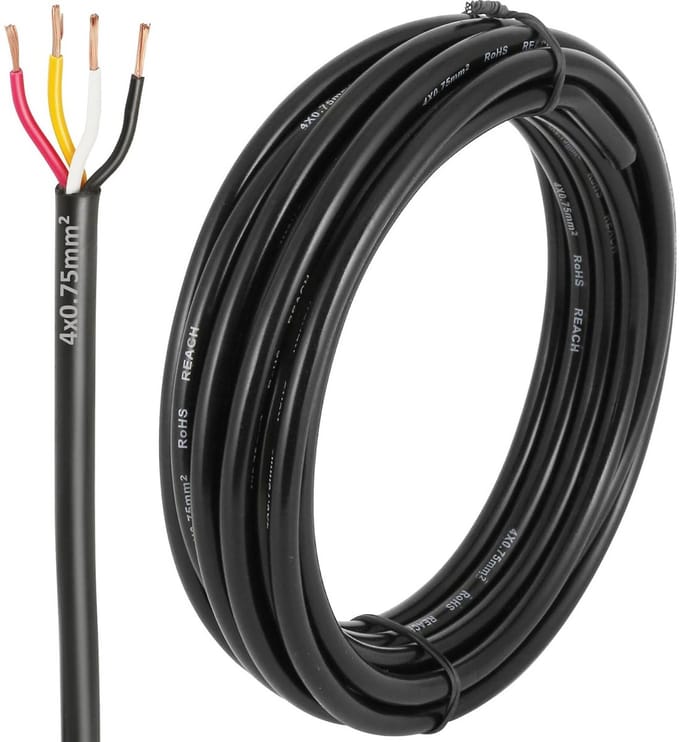 4-aderige Aansluitkabel Koper, 0.75mm² Dwarsdoorsnede, 5 Meter