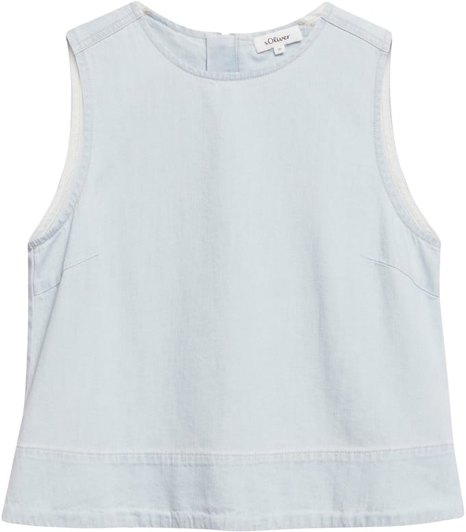 Zachte denim blouse casual fit ronde hals dames s.Oliver
