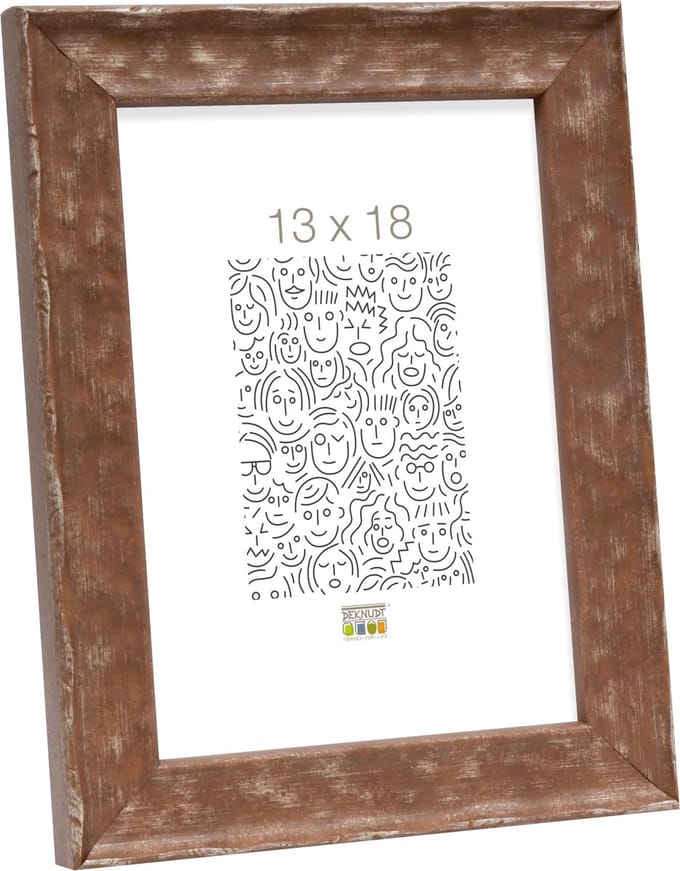 Deknudt Frames fotolijst S46HF3 - bruin - golfstructuur - hout - 13x18