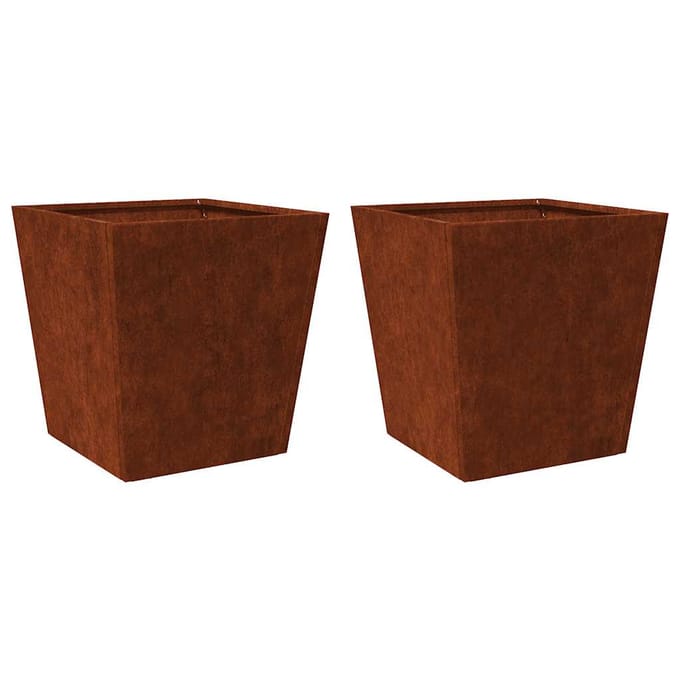vidaXL - Plantenbakken - 2 - st - 40x40x40 - cm - weervast - staal