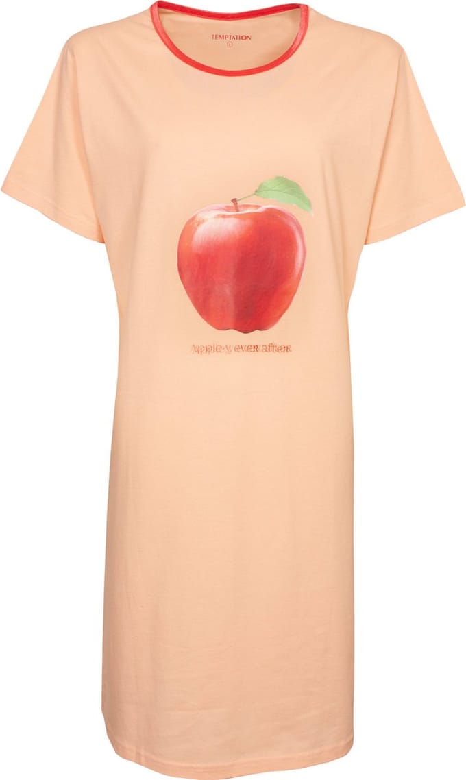 Temptation Dames Nachthemd - Bigshirt - Oranje - Maat M