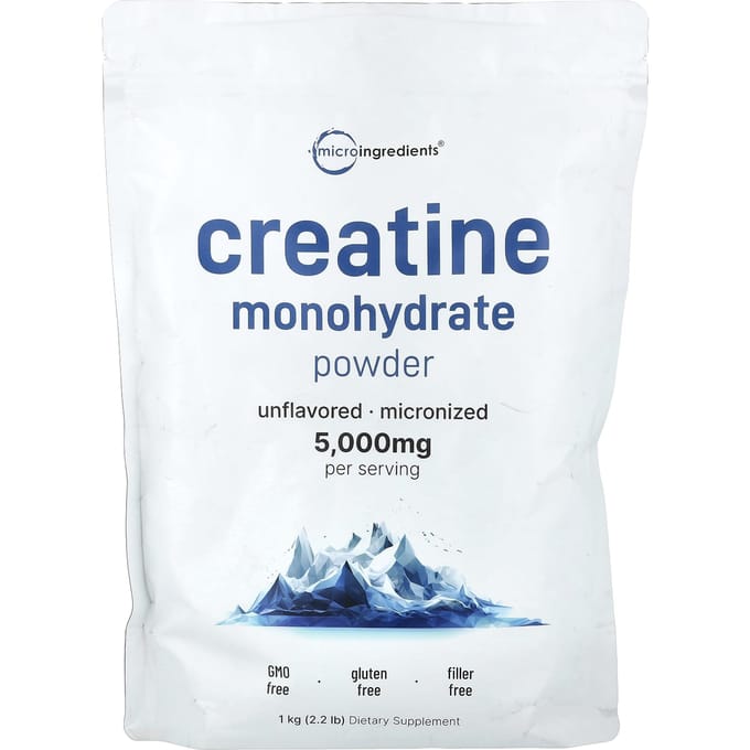 Micro Ingredients, Poudre de Monohydrate de Créatine, Non Aromatisée, 2,2 lb (1 kg)
