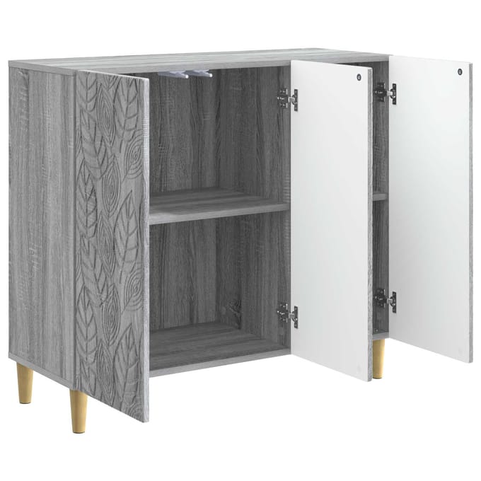 vidaXL - Dressoir - Grijs - Sonoma - 89 - x - 34,5 - x - 80 - cm - Bewerkt - hout