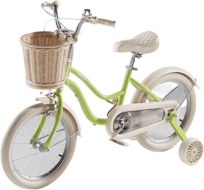 Kinderfiets - Peuterfiets - Leren Fietsen - Dubbele Handrem - 14 inch - Groen