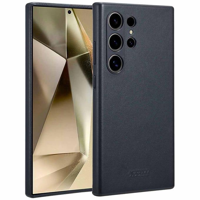 Accezz MagSafe Leather Backcover voor de Samsung Galaxy S24 Ultra - Onyx Black