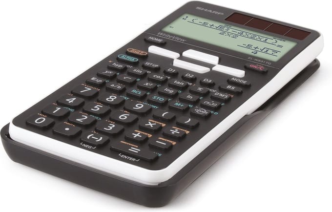 Sharp wetenschappelijke rekenmachine - zwart/wit - 1x LR44 batterij