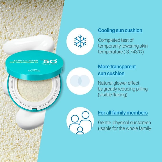 SCINIC - Enjoy All Round Airy Sun Cushion EX SPF50+ PA++++ - 25g