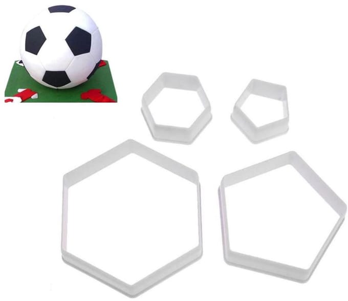 Uitsteekvorm Voetbal - Fondant Uitstekers - Set van 4