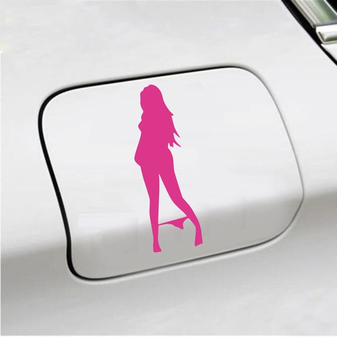 Bumpersticker - Vrouw Zonder Slip - 18 X 6 - Roze