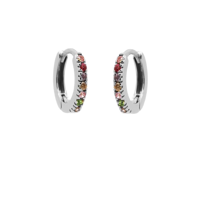 Karma Oorringen Plain Hoops Round Fusion Zirconia 13 mm Zilver