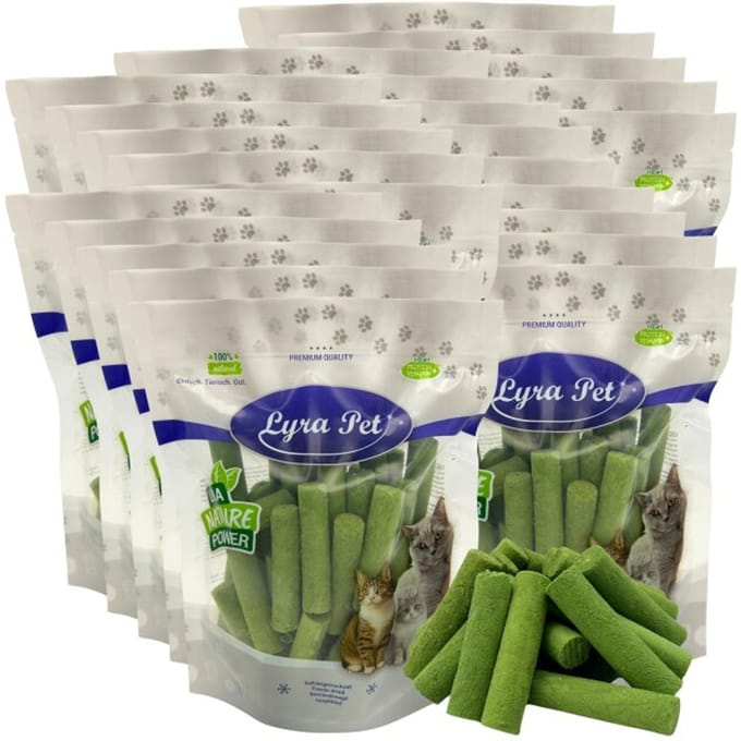 5 kg (25 x 200 g) Lyra Pet® gevriesdroogde kattengras sticks