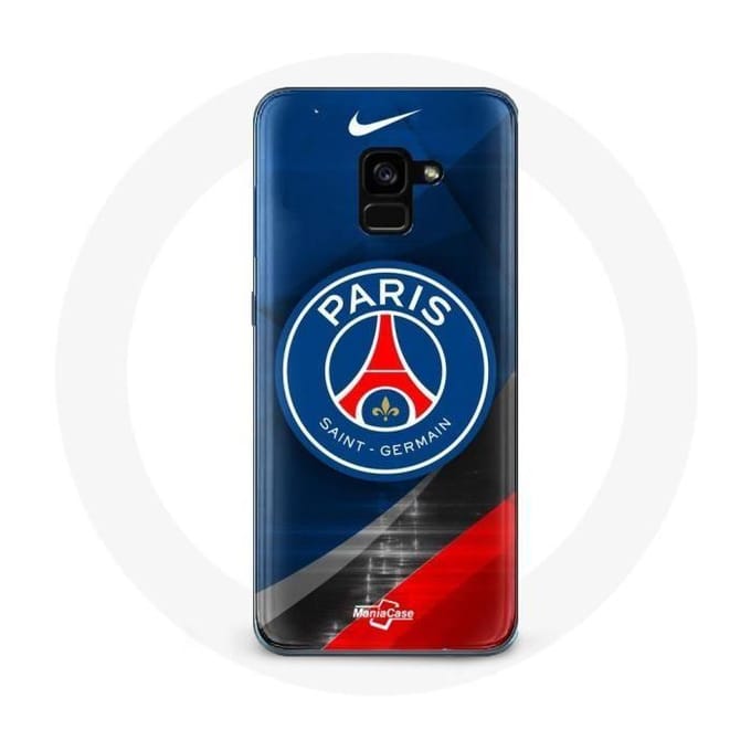 Coque - PSG Paris Saint Germain - Galaxy A8 Plus - Souple - Protection - Logo Bleu