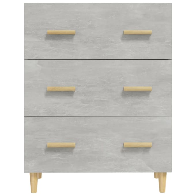 vidaXL - Dressoir - 70x34x90 - cm - bewerkt - hout - betongrijs