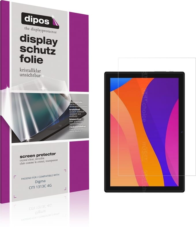 dipos – 2x Beschermfolie geschikt voor Digma CITI 1313C 4G | Krasbestendige & heldere Screenprotector Ultra-Thin