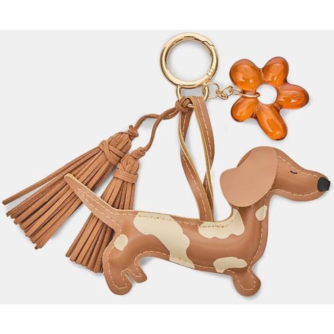 Stradivarius Sleutelhanger bedel hond en bloem  Bruin OS