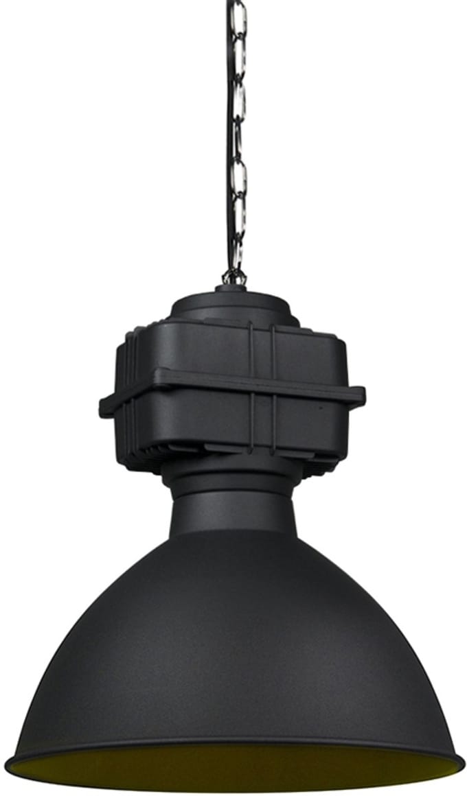 QAZQA sicko - Moderne Hanglamp - 1 lichts - Ø 385 mm - Zwart - Industrieel - Woonkamer