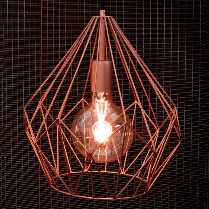 EGLO Hanglamp Carlton in vintage stijl, koper Ø 31 cm