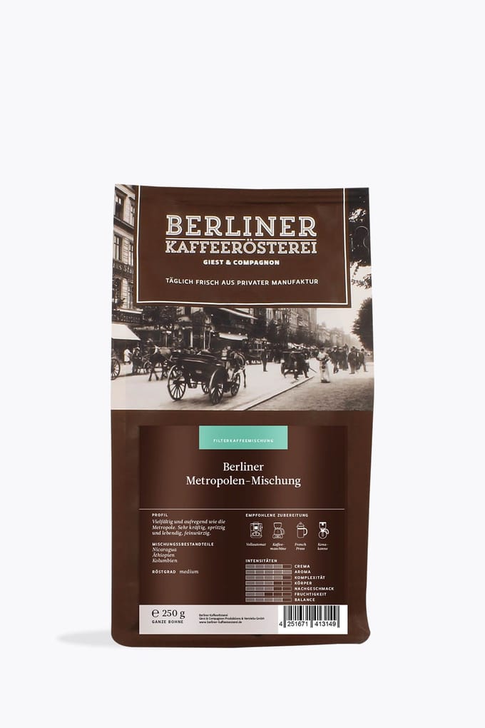 Berliner Kaffeerösterei Berliner Metropolen melange 250g