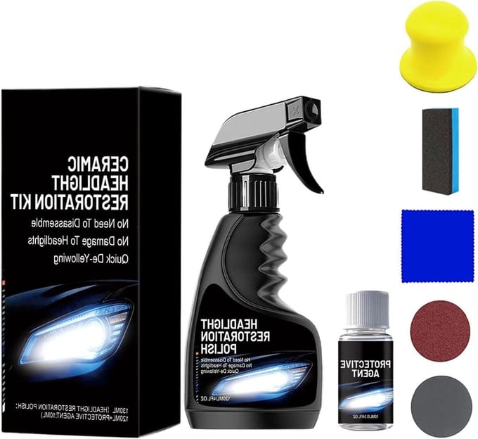 Koplamp Herstel Kit - Lamp Reiniger - Veiliger Rijden - Herstelt Vergeling - 120 ml - Niet gespecificeerd