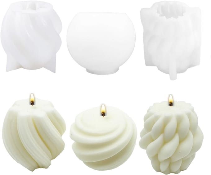 Set van 3 Siliconen Mal voor het Maken van Kaarsen
