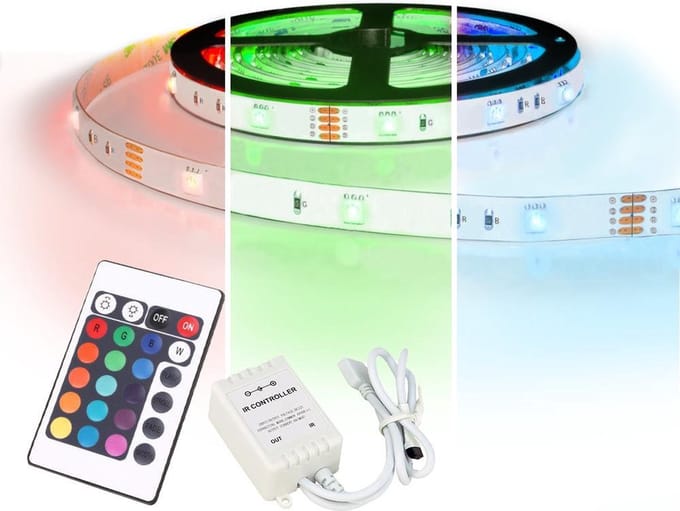 Led strip op batterij RGB basic complete set 5 meter