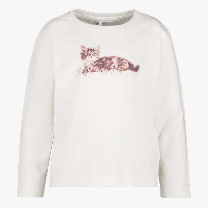 Name It meisjes trui met kat wit - Maat 98
