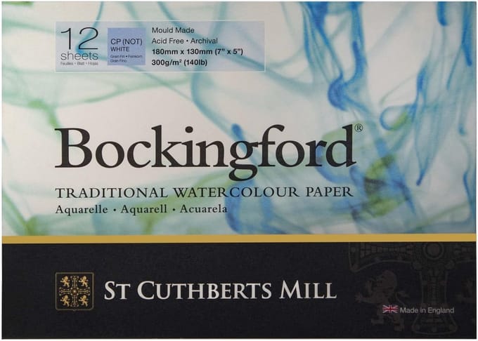Aquarelpapier Blok 300 gsm - Klein Formaat 180x130mm - Gelijmd
