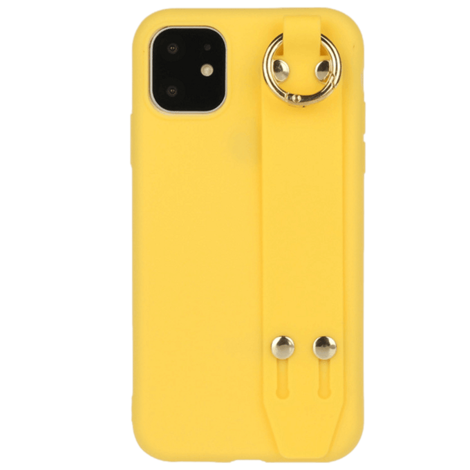 Comfycase iPhone 12 Mini Strap Holder Case Geel