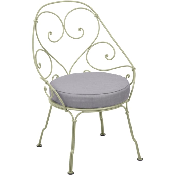 Fermob - 1900 Fauteuil Cabriolet - 65 lindegroen - flanelgrijs