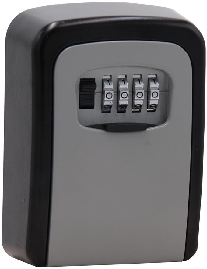 Sleutelkluis met combinatieslot 11.9 x 8.5 x 3.6cm Zwart Grijs