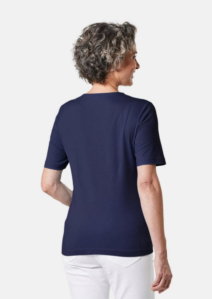 Basic shirt van puur katoen - marine - Gr. 21 van Goldner Fashion