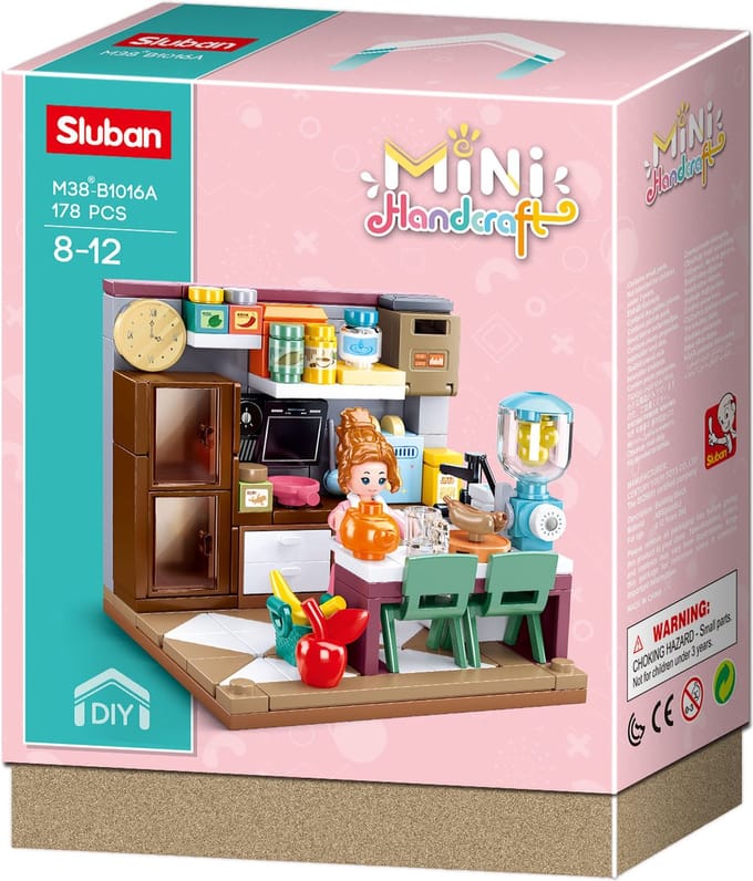 Sluban Keuken bouwspeelgoed kinderen vanaf 8 jaar – Constructiespeelgoed modelbouw – bouwdoos met 178 bouwstenen – M38-B1016A