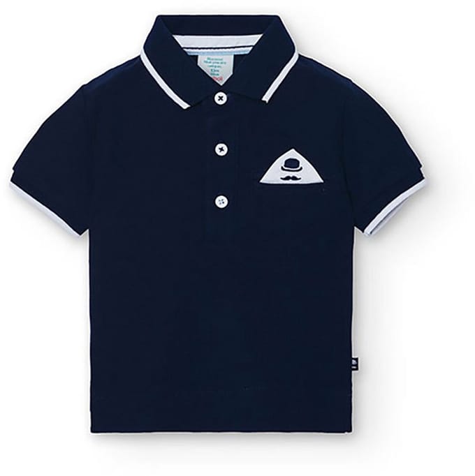 Boboli 718084 Korte Mouw Poloshirt Blauw 9 Months Jongen
