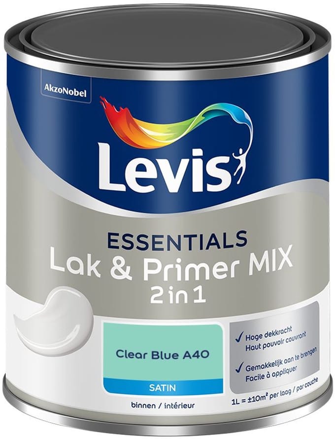 Levis - Essentials Lak & Primer Mix - Clear Blue A40 - Mengverf - 1 L