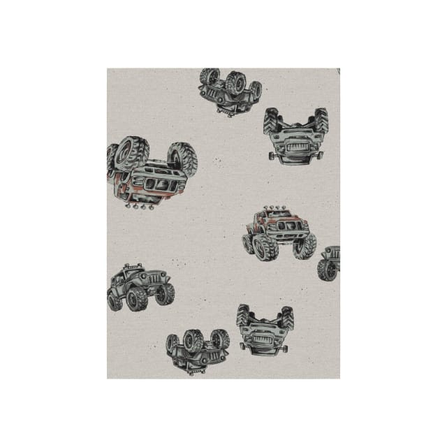 Name It Kinder Pyjama Set Jongens Lang Monster Trucks Grijs - Maat 122/128